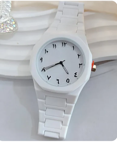 STYLISH WHITE ARABIC AURA WATCH